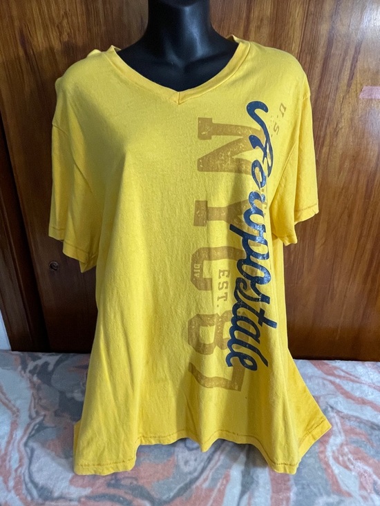 Aeropostale Other - Aeropostale Yellow Crewneck Tee with Interior Logo Print
